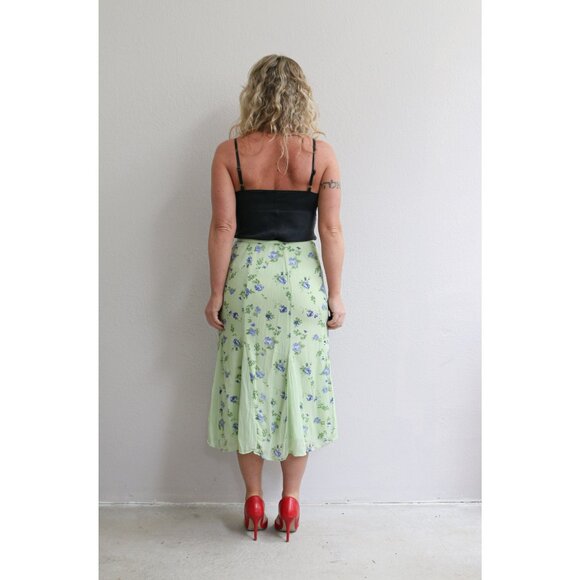 1990's Vintage April Cornell Spring Florals Skirt // Women's Medium to Large - Picture 8 of 11
